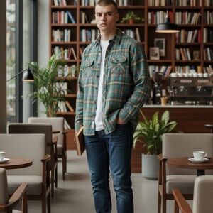 Paper Denim & Cloth Plaid Flannel Shirt